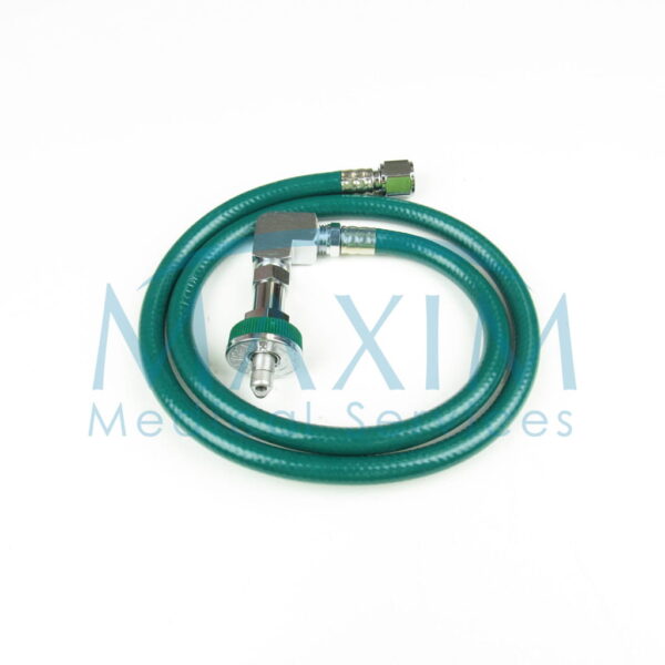 GH01HR1001-U (1) Heraeus Oxygen Female DISS / 90 Degree Male Ohmeda Gas Hose, 3'