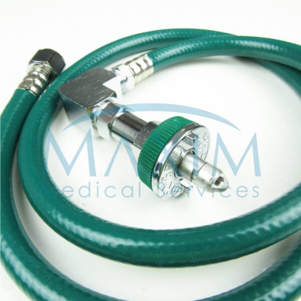 GH01HR1001-U (3) Heraeus Oxygen Female DISS / 90 Degree Male Ohmeda Gas Hose, 3'